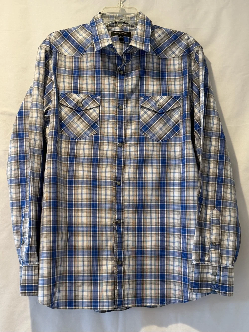 Banana Republic Men's Blue Plaid Shirt